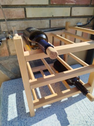 Botellero de madera para 9 botellas