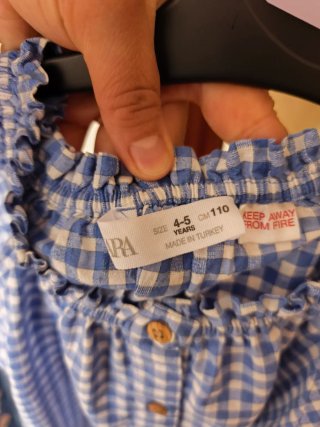 Camiseta estilo vichy azul y blanca