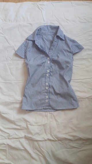 Camisa Rayas Ajustable Lazo Espalda