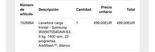 Lavadora Samsung Blanca