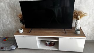Mueble TV Salón Madera y Blanco