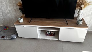 Mueble TV Salón Madera y Blanco