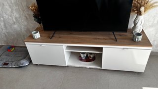 Mueble TV Salón Madera y Blanco