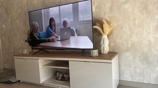 Mueble TV Salón Madera y Blanco