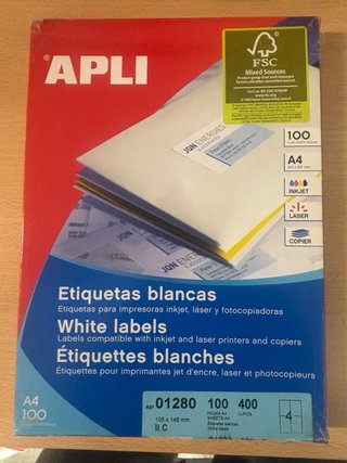Etichette APLI Bianche 105x148mm per Stampanti