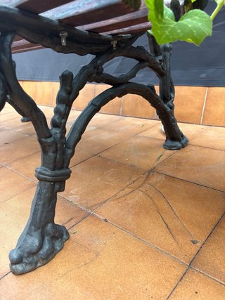 Banco de jardín madera y metal