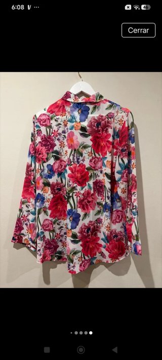 Camisa estampada flores talla única