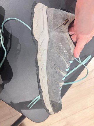 Botas de monte Gore-Tex grises y turquesa