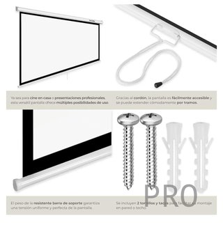 Pantalla Proyector Enrollable 72 Pulgadas16:9