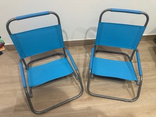 2 Sillas Plegables Playa Azul