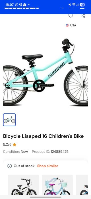 Bici infantil Lisaped  16" ultra ligera como Woom