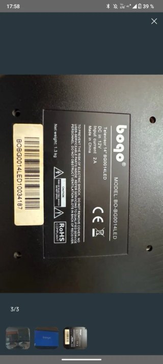 Televisor Bogo 14 12V Coche/Caravana