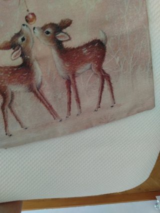 Funda cojín Navidad ciervos y árbol