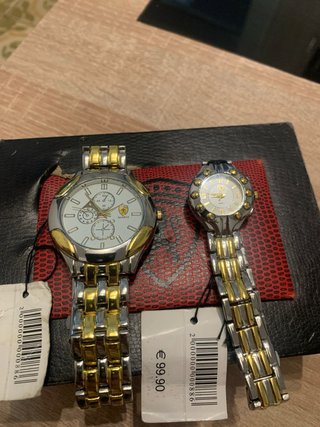 Pack Relojes Ferrari Hombre y Mujer Oro/Plata