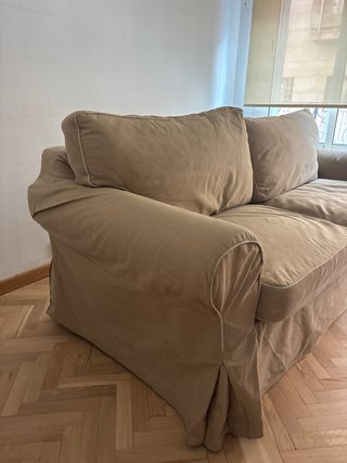 Sofá Cama Beige Tela