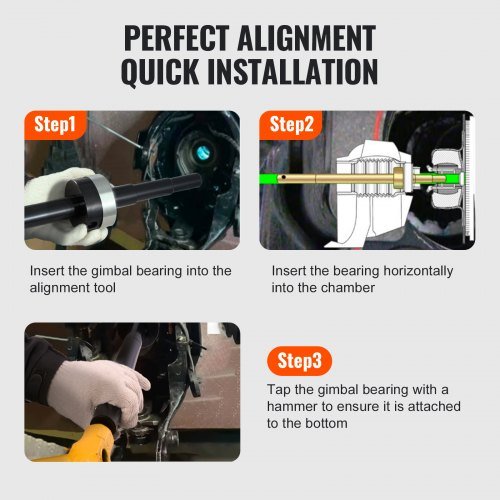 Kit de Alineación e Instalación de Rodamientos de Gimbal, Juego de Herramientas de Alineación de Motor de Alta Resistencia Compatible con Mercruiser Alpha, Alpha 1, MR, Bravo, OMC, Cobra y Volvo