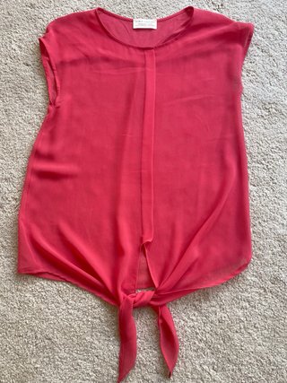 Blusa Coral con Nudo Talla S