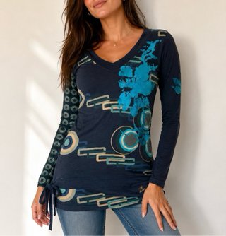 Camiseta Desigual azul manga larga talla M