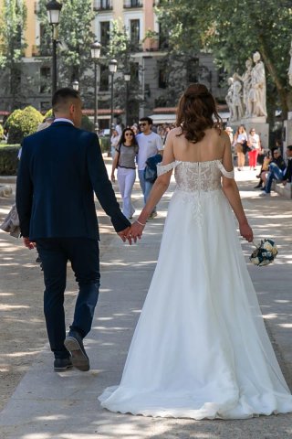 Vestido de Novia Talla 40 Corte A Tul
