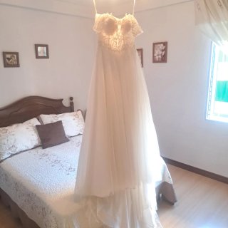 Vestido de Novia Talla 40 Corte A Tul