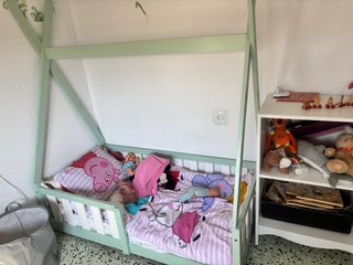 Cama Montessori Madera 140x70 + estanteria