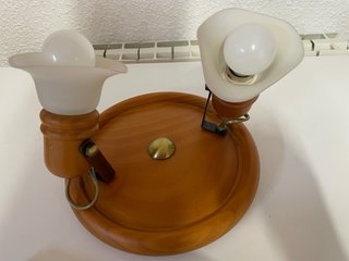 Lámparas de techo madera y cristal