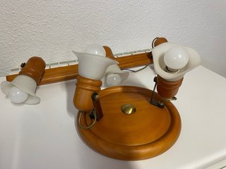 Lámparas de techo madera y cristal