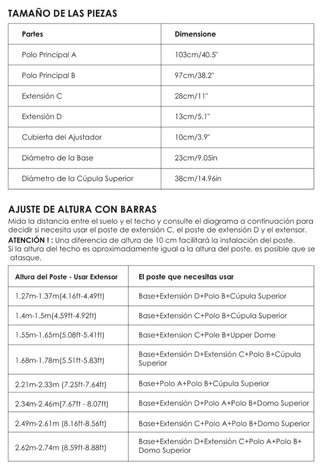 Barra Pole Dance Acero Inoxidable