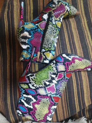 Botines Piel Cocodrilo Multicolor Talla X