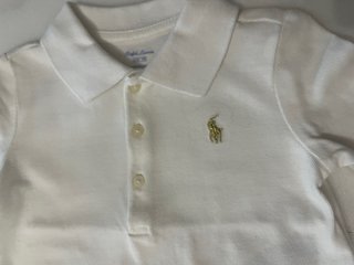 Vestido Ralph Lauren niña blanco con braguita