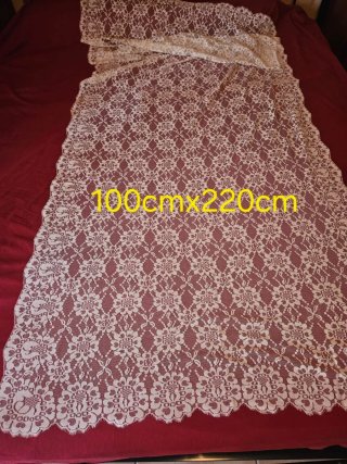 Mantilla de madrina 220x100cm y guantes beige
