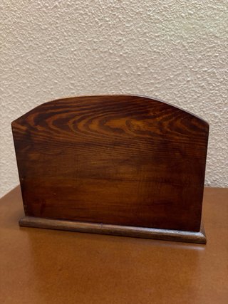 Portacartas Organizador Escritorio Madera y estaño