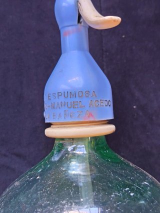 Sifón antiguo de vidrio Fidel Rafael Astorga