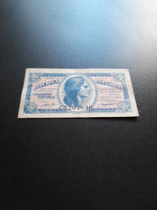 BILLETE DE 50 CENTIMOS DE 1937 SERIE C DIFICIL