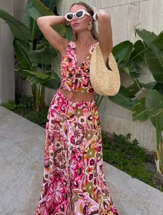 Conjunto estampado floral ZARA