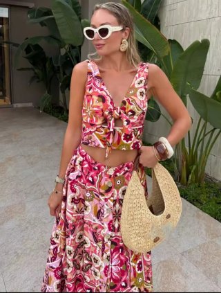Conjunto estampado floral ZARA