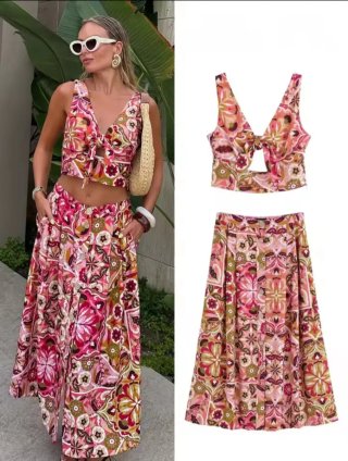 Conjunto estampado floral ZARA