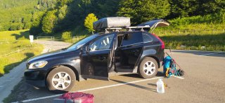 Tienda Techo Decathlon MH 900 + Baca Volvo XC60