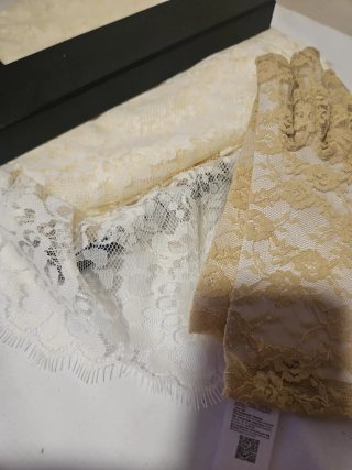 Mantilla Madrina Manola 240x120cm Beige/Blanco
