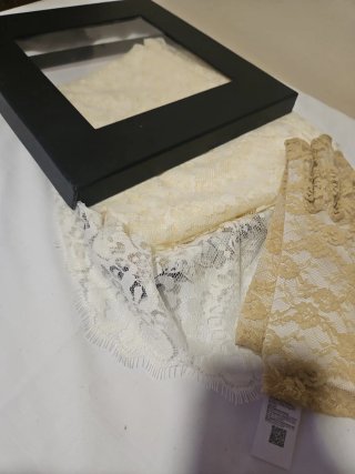 Mantilla Madrina Manola 240x120cm Beige/Blanco