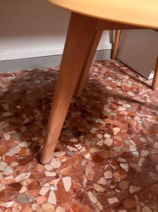Silla tocador naranja y madera