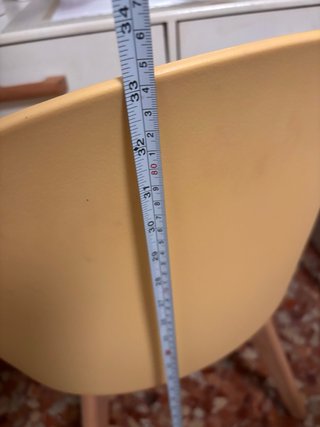 Silla tocador naranja y madera