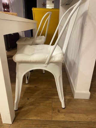 Juego de 5 sillas de comedor blancas