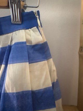Falda Zara cuadros azul y blanco