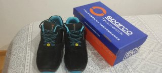 Zapatos de seguridad Sparco negros y azules