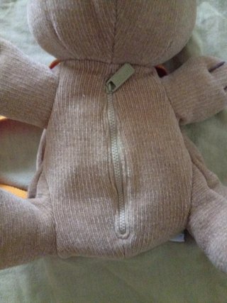Mochila infantil oso peluche naranja