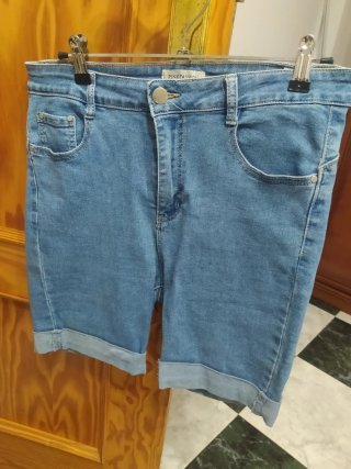 Pantalón corto vaquero PINK FASHION azul,elasticos