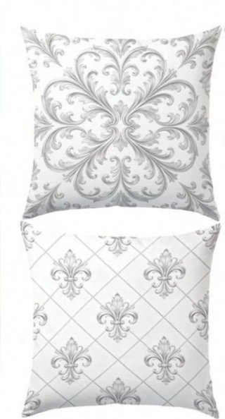 2 federe copricuscino fiore e gigli bianco 45x45