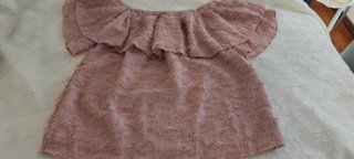 Top Blusa Shein Rosa Palo XS (34) Hombros al Aire