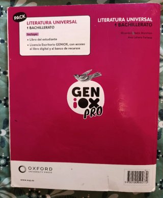 Libro de literatura universal 1 de Bachillerato